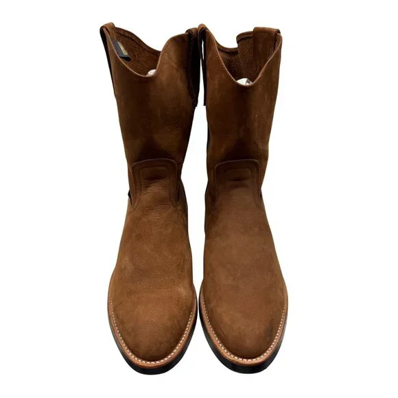 Original Michel Mid Calf Cognac Nubuck Leather Boots Made in Mexico Men's sz 10